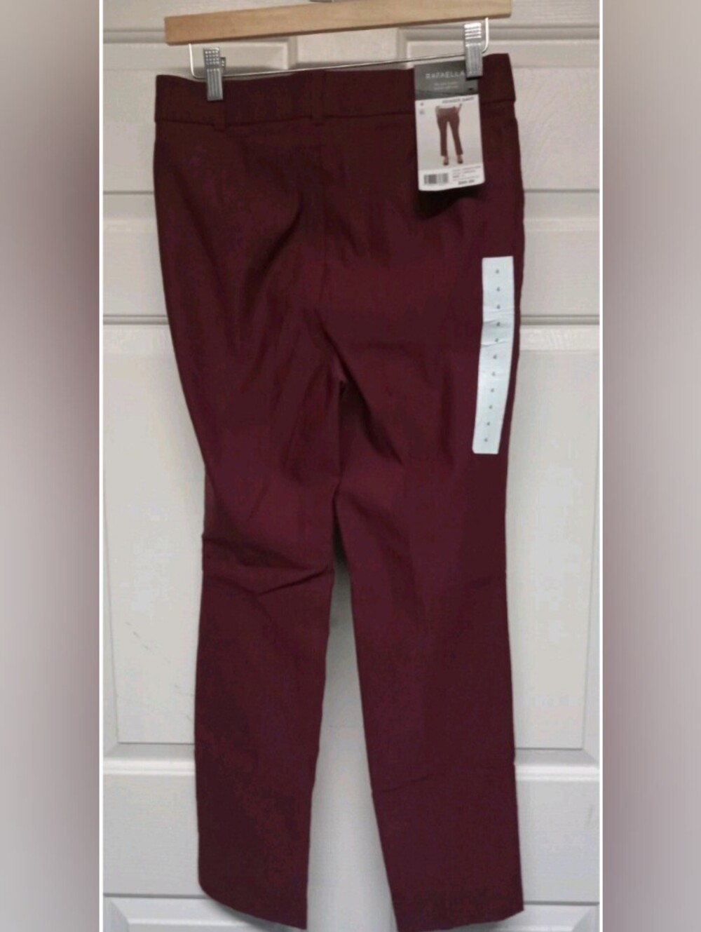 Rafaella Burgundy Straight-Leg Stretch Pants - Picture 2 of 4